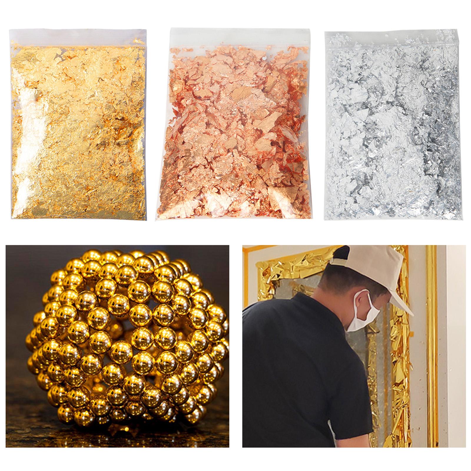 メタリックフレーク、20g ゴールドフレーク 銅メタリックリ - Gold Foil Flakes のレビューと価格