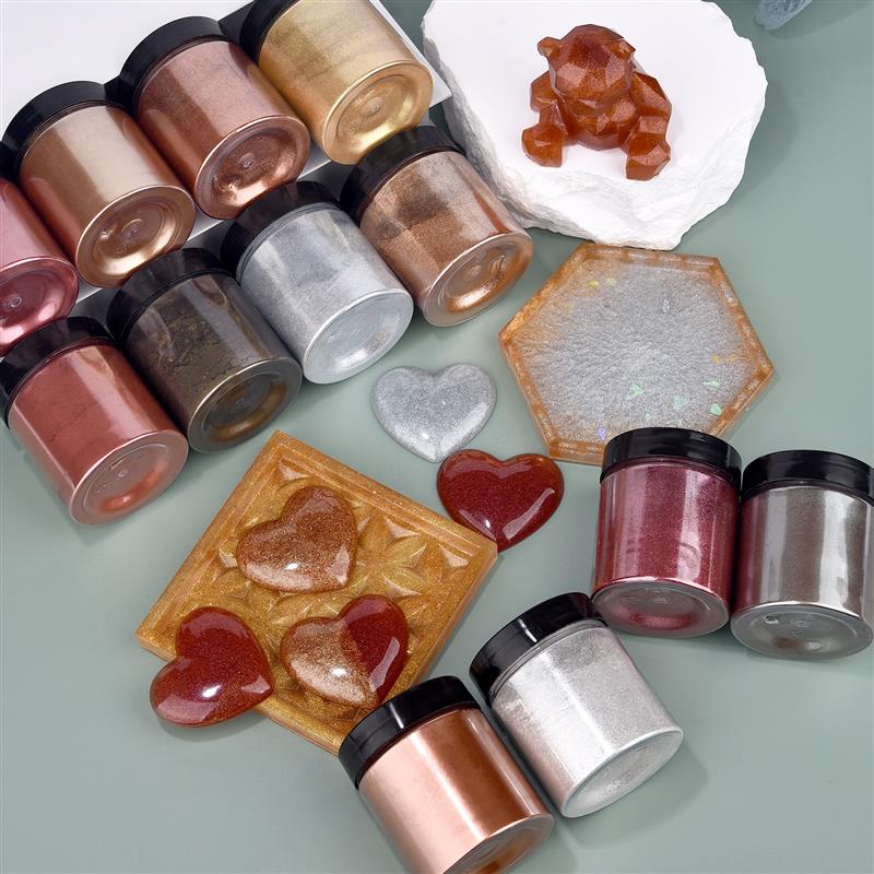 ジュエリー作り用のメタリック顔料染料,真珠光沢のある着色剤, - Resin Pigment Set のレビューと価格