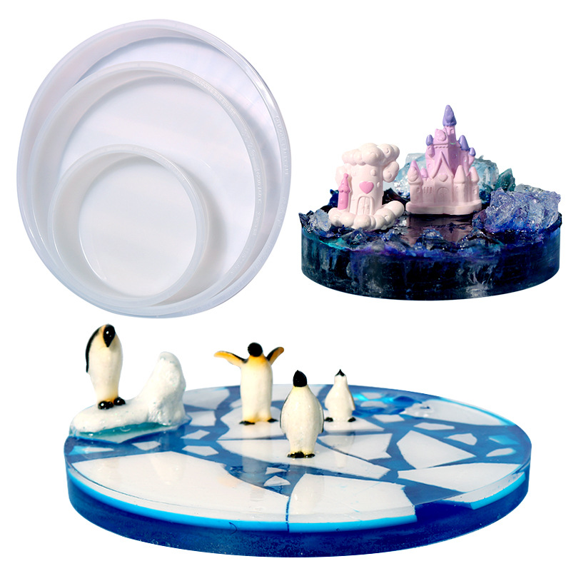 大きな丸型トレイUVレジンモールドクリスタルデスクシリコンモ - Coaster Mold Round のレビューと価格