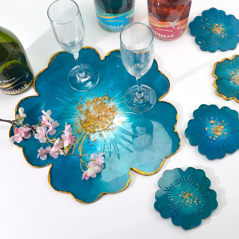 大型フラワープレートパッドシリコンコースター樹脂キャスティン - Epoxy Uv Resin Kit のレビューと価格