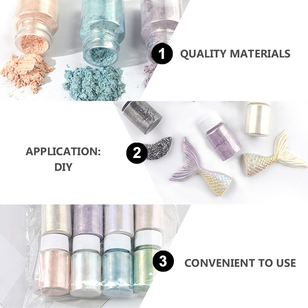 9色の高級マイカ顔料パウダーセット、バスボム、石鹸作り、ネイ - Resin Pigment Set のレビューと価格