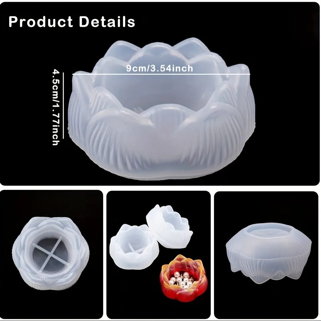 1pc DIY 蓮の花シリコーン樹脂金型キャンドルホルダー/ - Flower Preservation Resin のレビューと価格