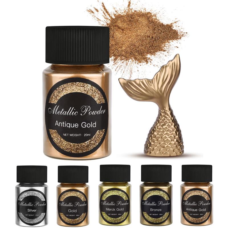 20 ミリリットルシマーメタリックゴールドシルバー顔料真珠光 - Resin Pigment Set のレビューと価格