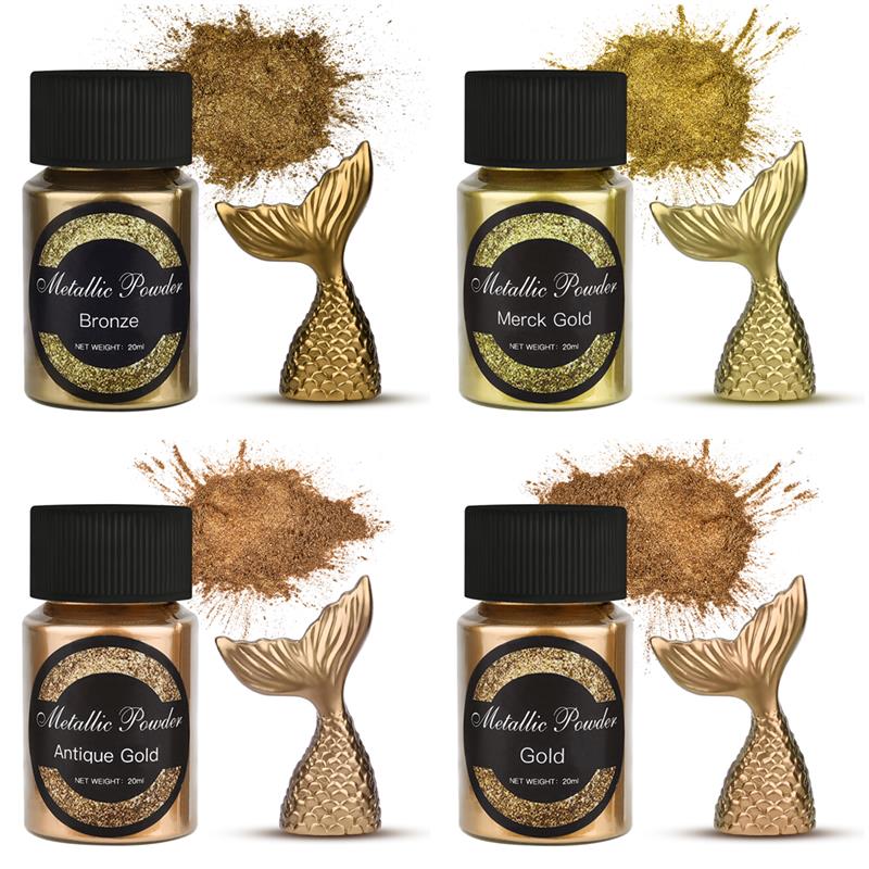 20 ミリリットルシマーメタリックゴールドシルバー顔料真珠光 - Resin Pigment Set のレビューと価格