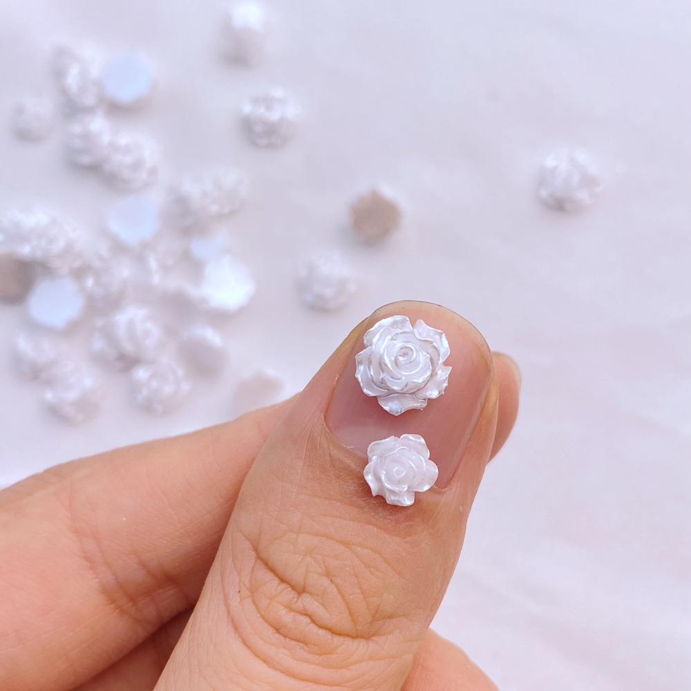 ホワイトフラワーレジンミニレジンシリーズフラットバック飾り、 - Flower Preservation Resin のレビューと価格