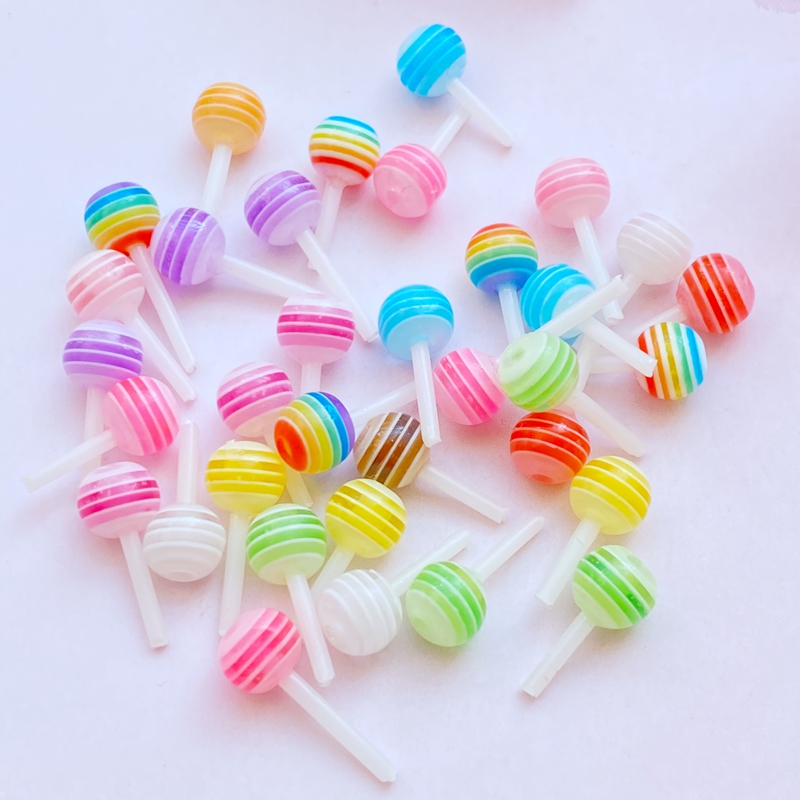 40 個新しいかわいい混合リトルロリポップ樹脂置物工芸品ヒラ - Flower Preservation Resin のレビューと価格