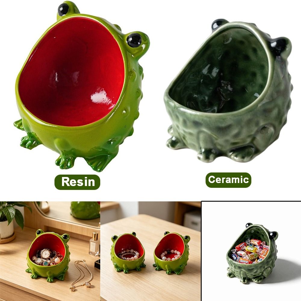 セラミック/樹脂製カエル型ジュエリーホルダー 広口 可愛いカ - Resin Jewelry Kit のレビューと価格