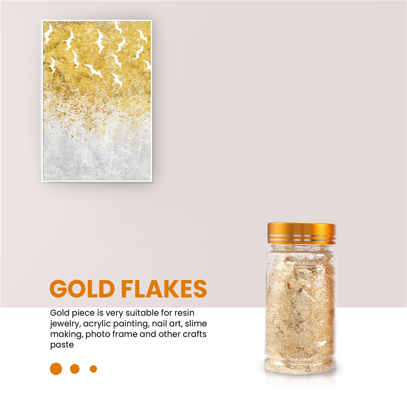 ABEZ ゴールド箔フレーク 樹脂トレイ型用、3 ボトル メ - Gold Foil Flakes のレビューと価格